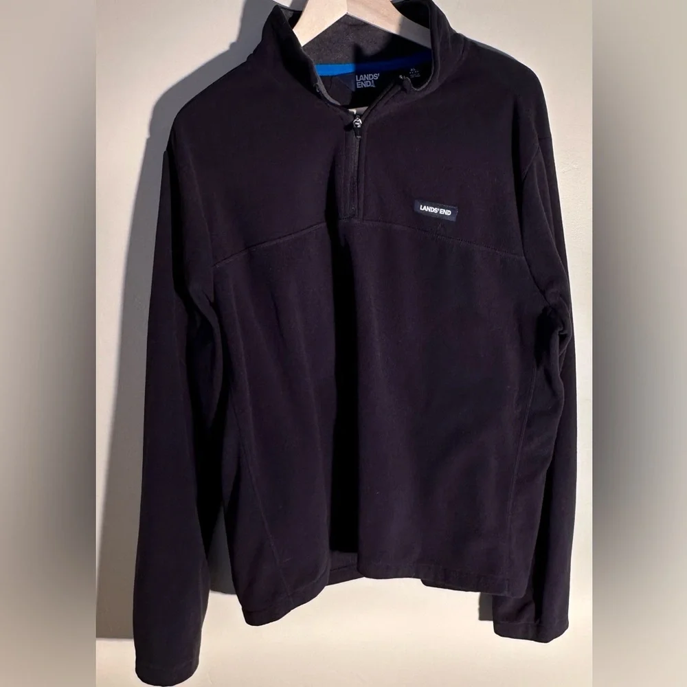 Lands' End Men's Black Quarter Zip - NWOT- XL